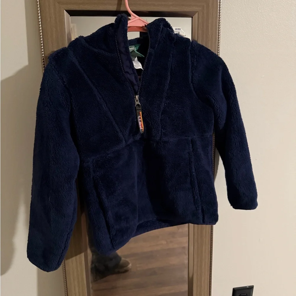 L.L Bean Navy Blue Kids Fleece 1/4 zip jacket